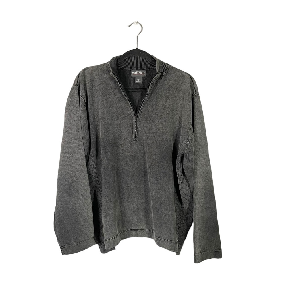 Woolrich Grey Knit 1/4 Zip Up Pullover Sweater Preppy Business Casual Size XL